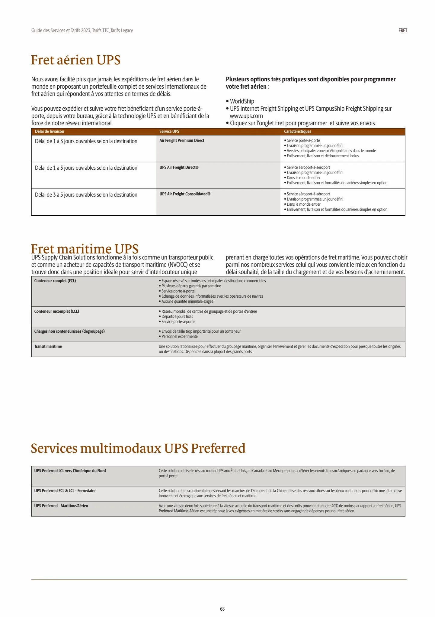 Catalogue TARIFS UPS®  2023, page 00068