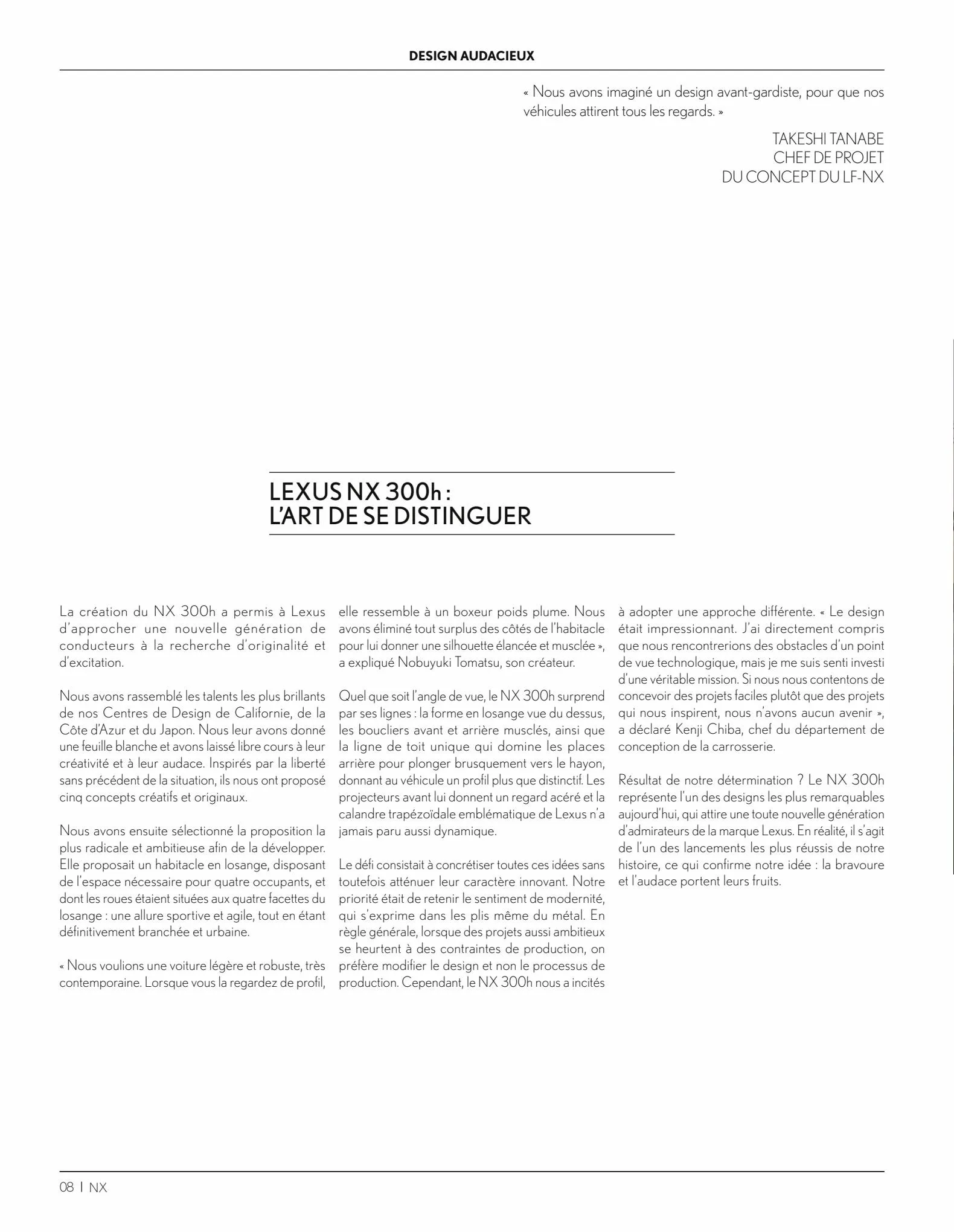 Catalogue LEXUS NX 300h, page 00008