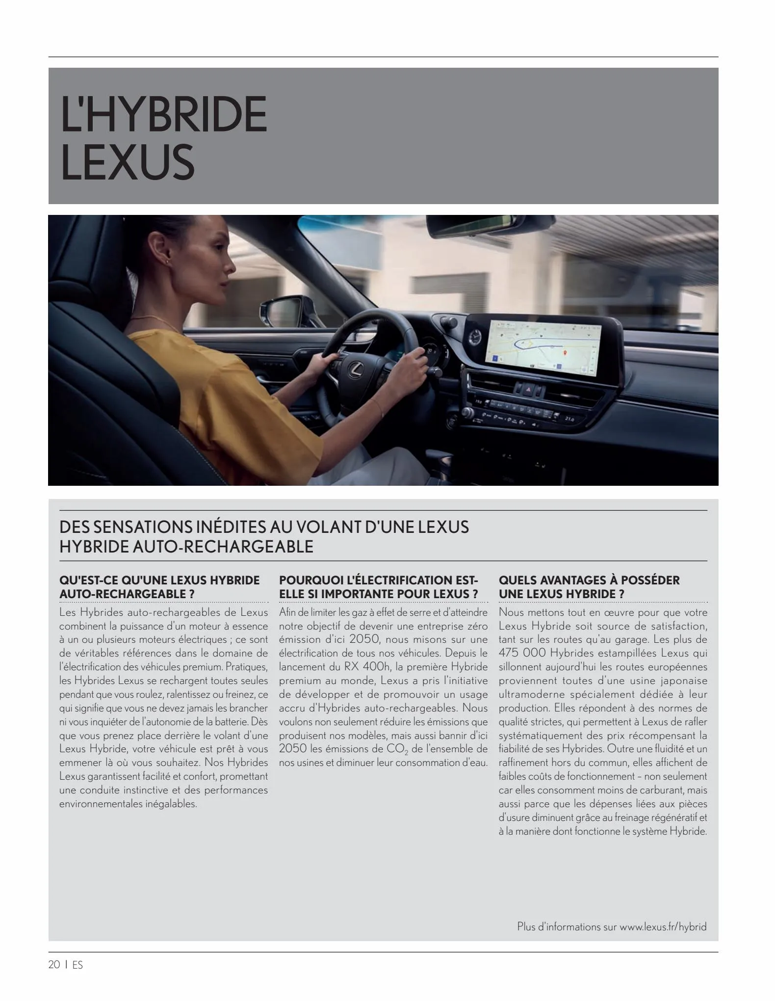 Catalogue ES 300h Hybride auto-rechargeable, page 00020
