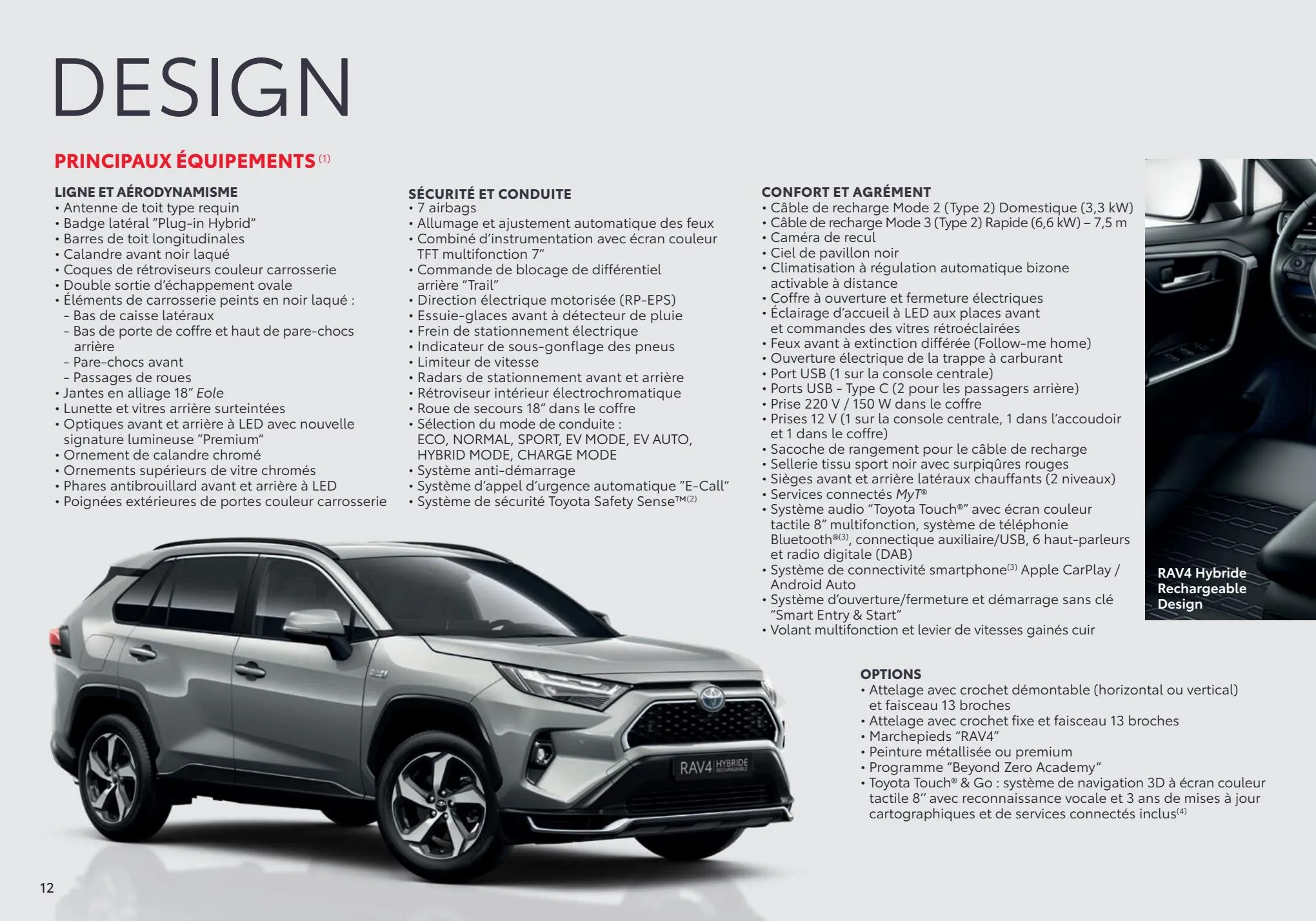 Catalogue RAV4 HYBRIDE RECHARGEABLE, page 00012