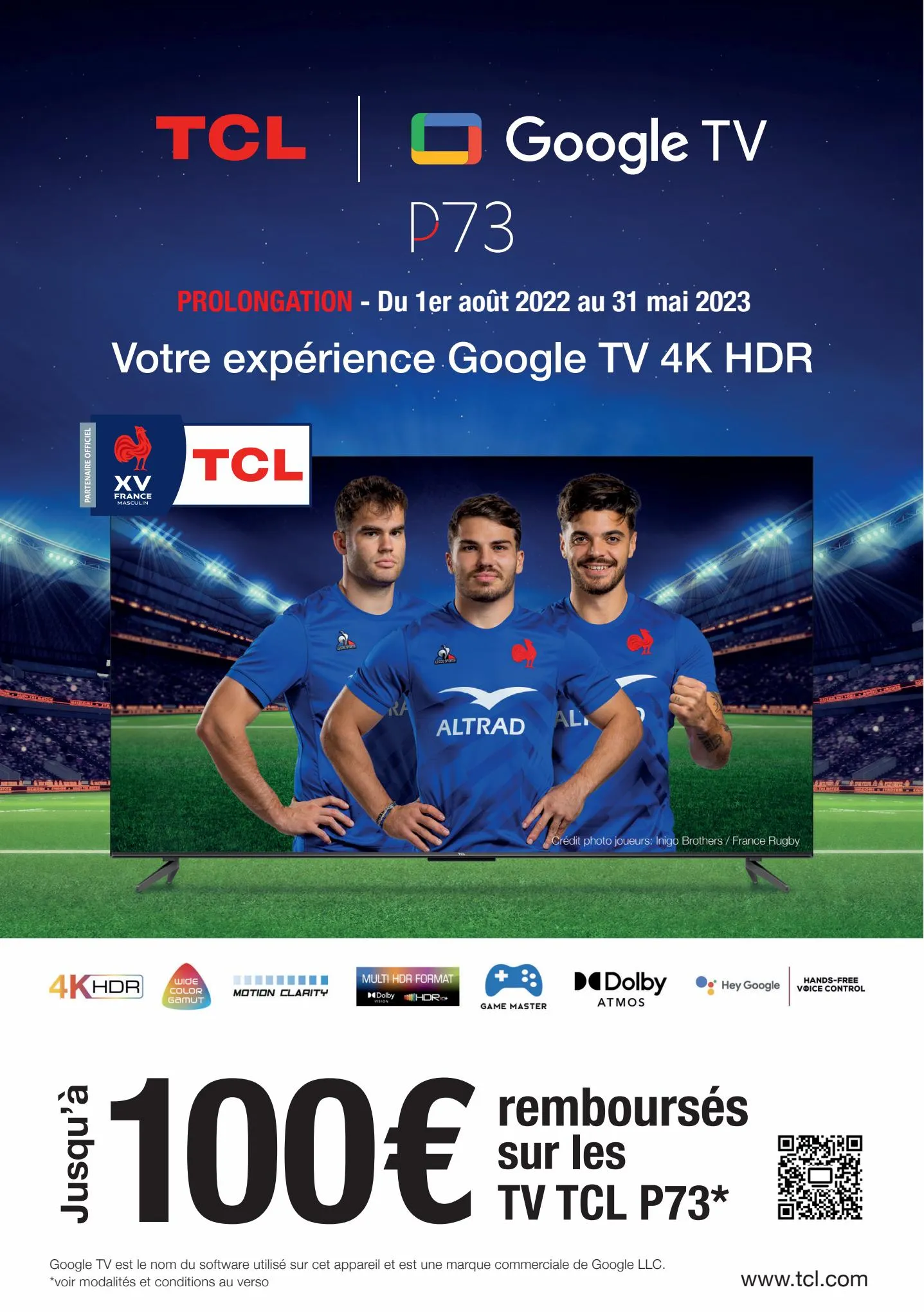 Catalogue Jusqu'à 100€ remboursés sur les TV TCL P73*, page 00001