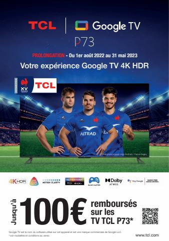Jusqu'à 100€ remboursés sur les TV TCL P73*