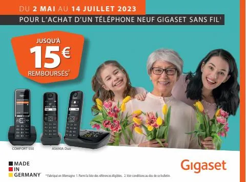 Jusqu’à 15€ remboursés