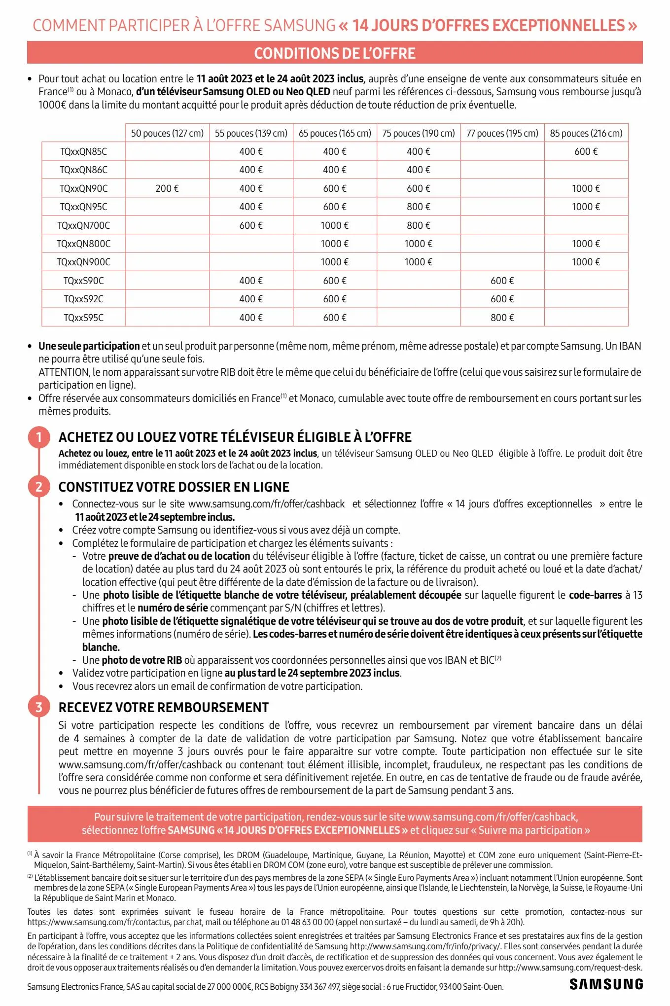 Catalogue Samsung Jusqu'à 1000€ Remboursés*, page 00002
