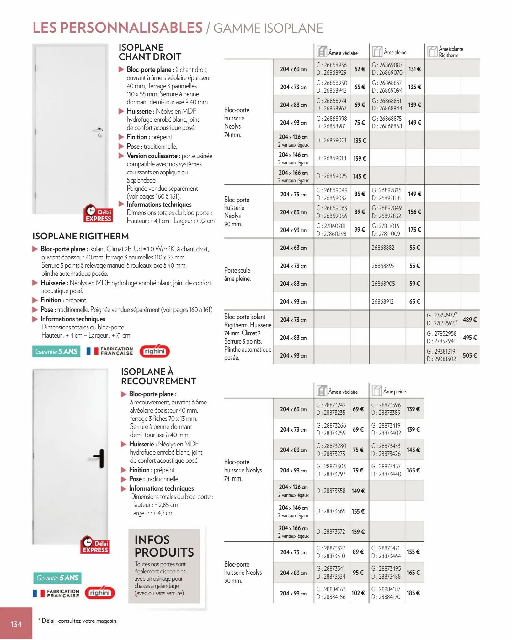 Catalogue Menuiseries Interieures & Exterieures 2022, page 00134