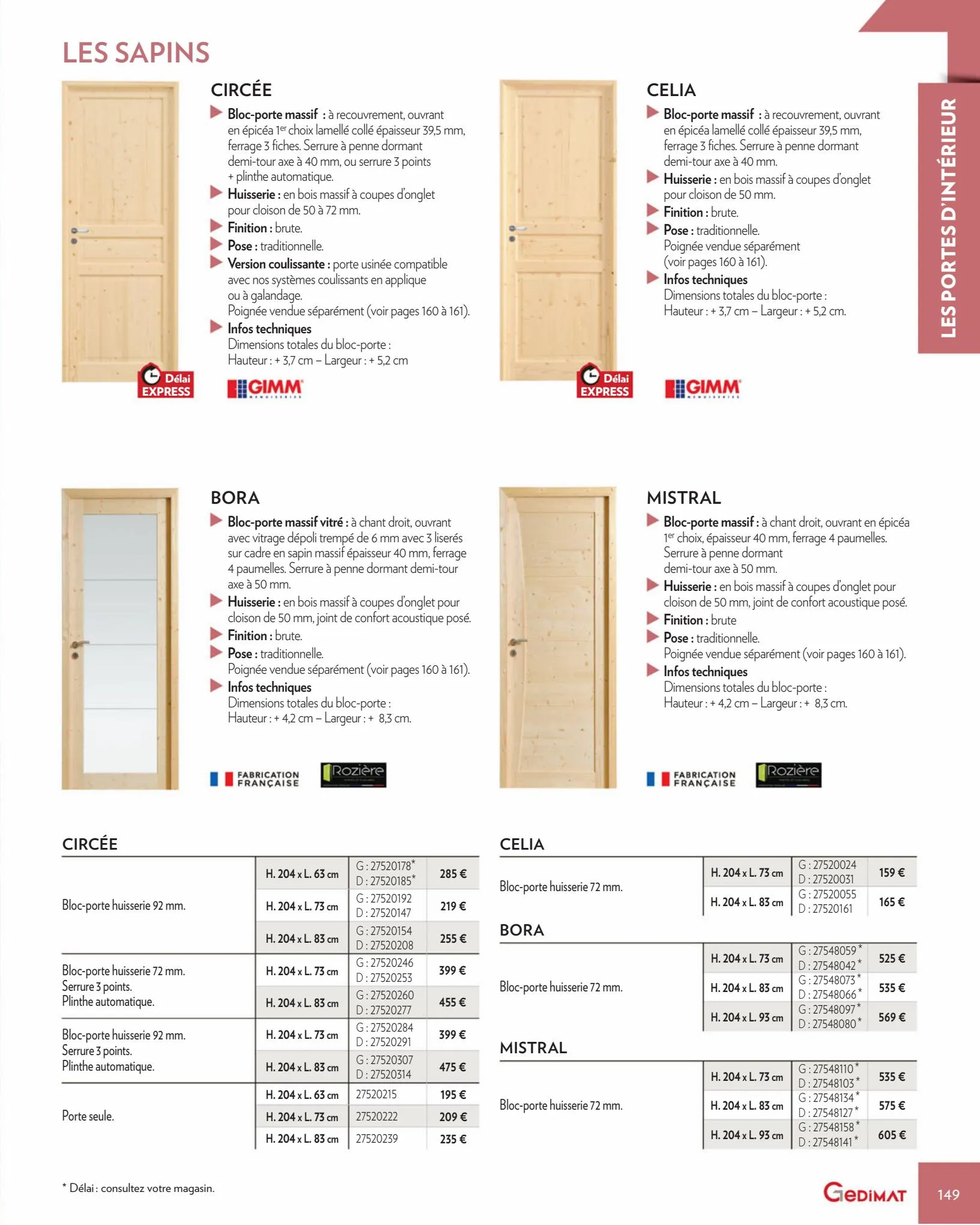 Catalogue Menuiseries Interieures & Exterieures 2022, page 00149