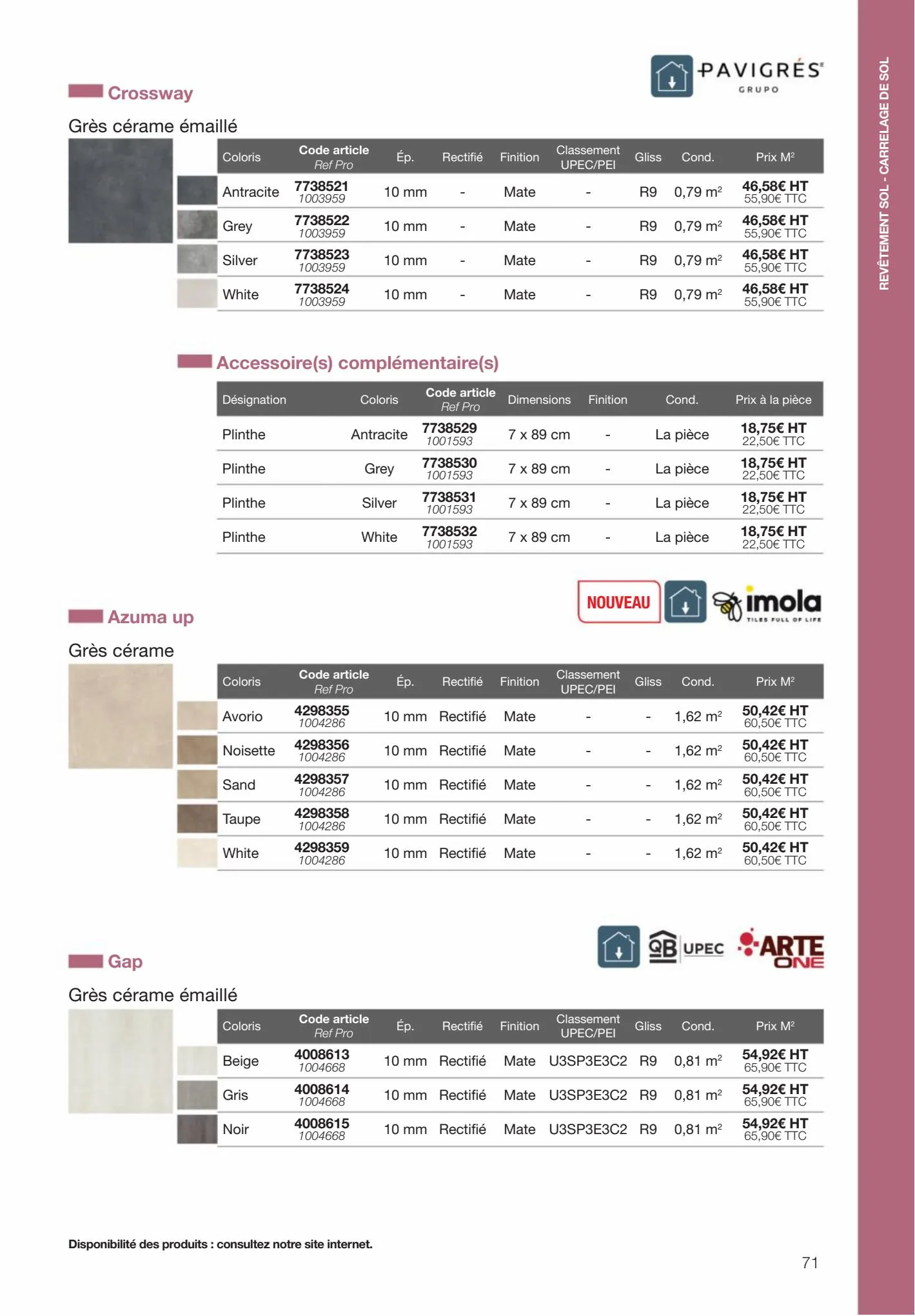 Catalogue Revêtements Habitat et Tertiaire, page 00071