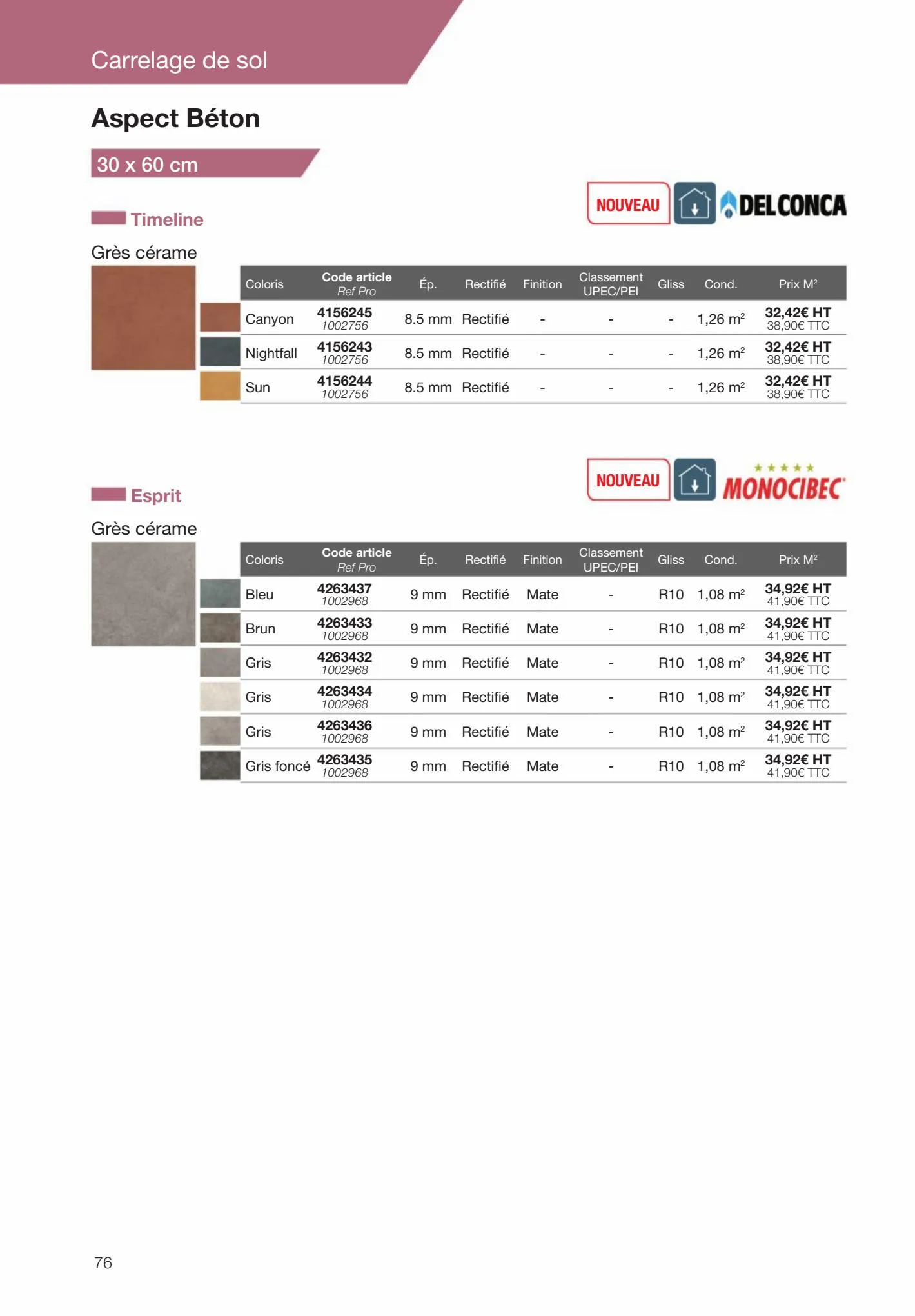 Catalogue Revêtements Habitat et Tertiaire, page 00076