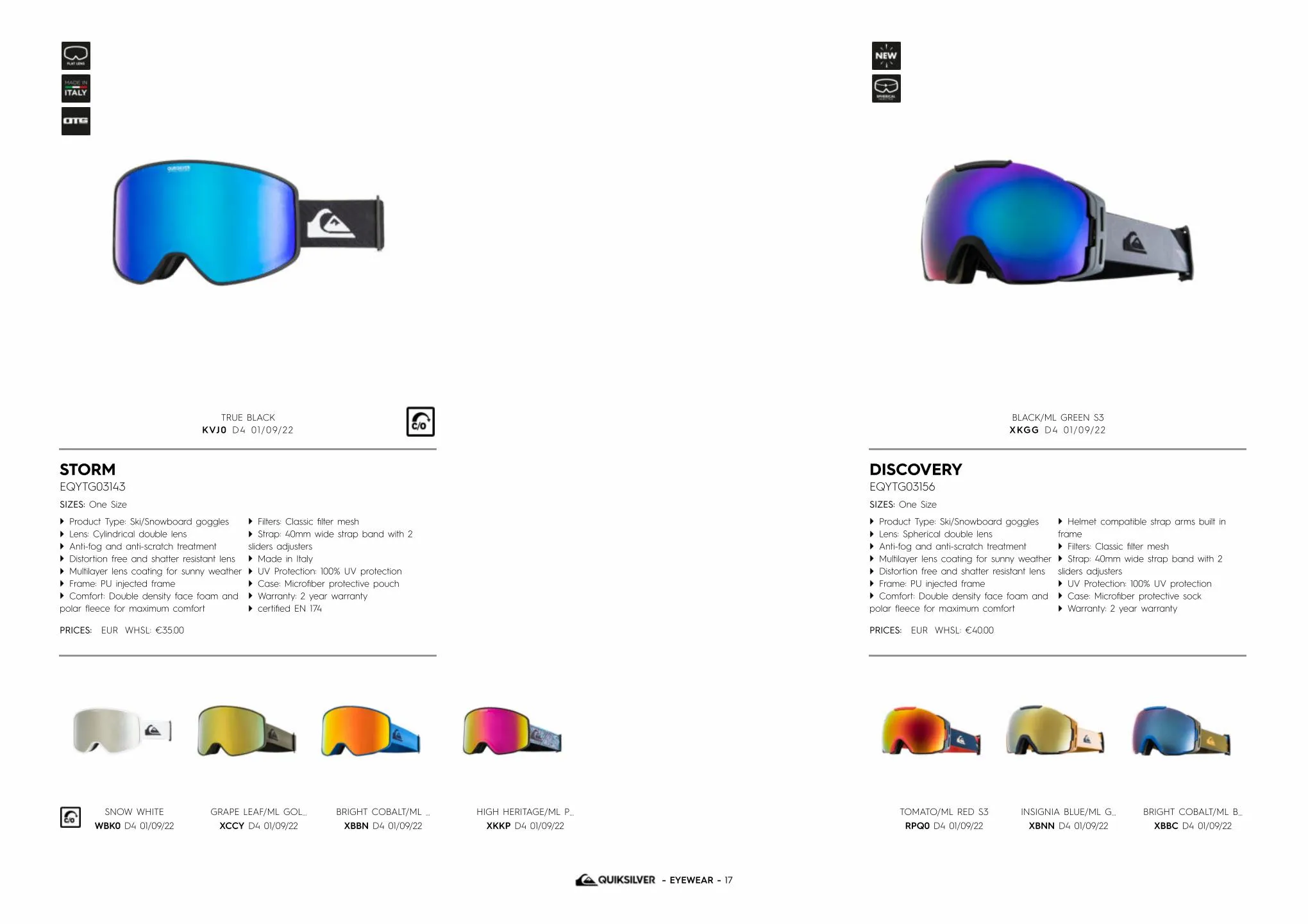Catalogue QUIKSILVER SNOWGOGGLES, page 00017