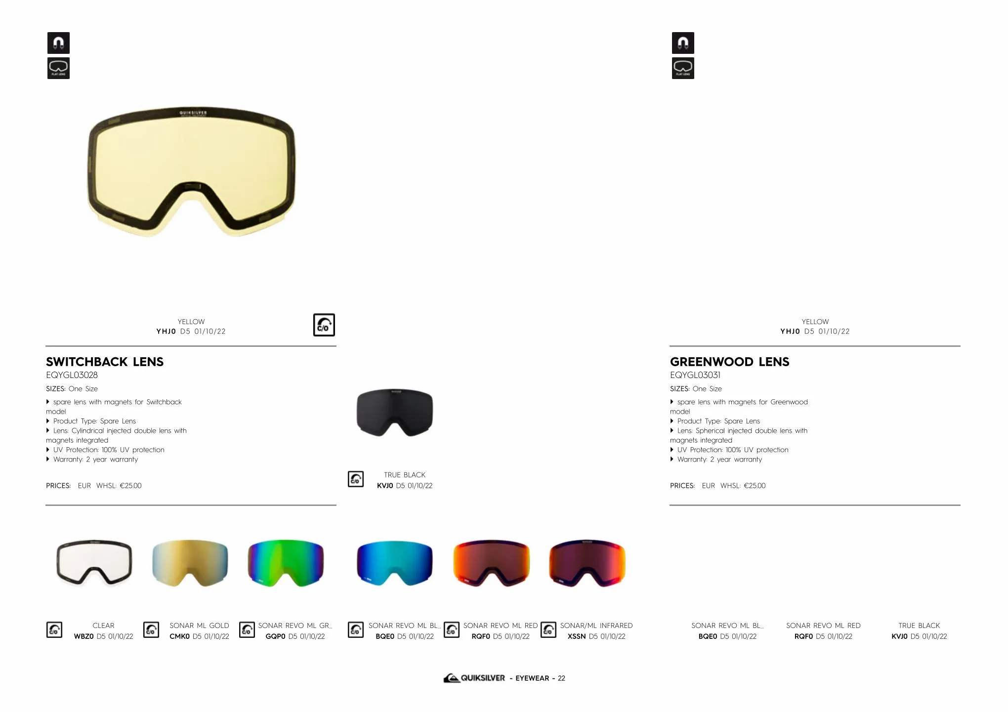 Catalogue QUIKSILVER SNOWGOGGLES, page 00022
