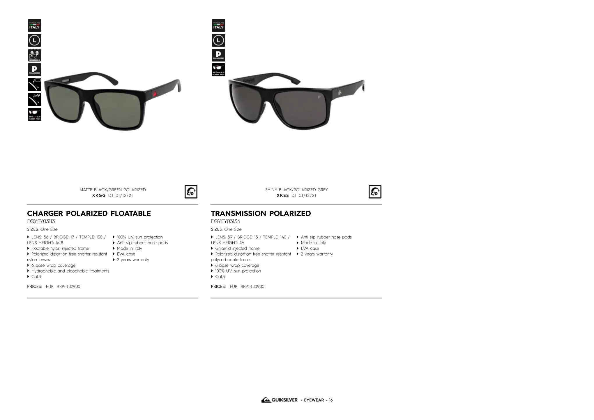 Catalogue EMEA Quiksilver Sunglasses, page 00016
