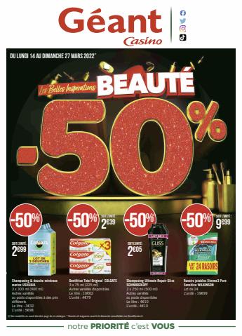 Catalogue Géant Casino à Toulouse | Les Belles Inspirations Beaute -50% | 21/03/2022 - 27/03/2022