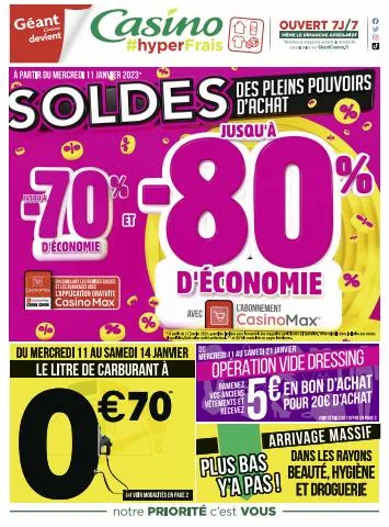 Soldes des pleins pouvoirs d'achat