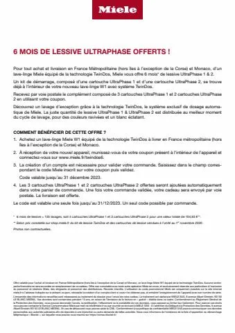 Catalogue Boulanger | 6 MOIS DE LESSIVE OFFERTS ! | 31/05/2023 - 31/12/2023