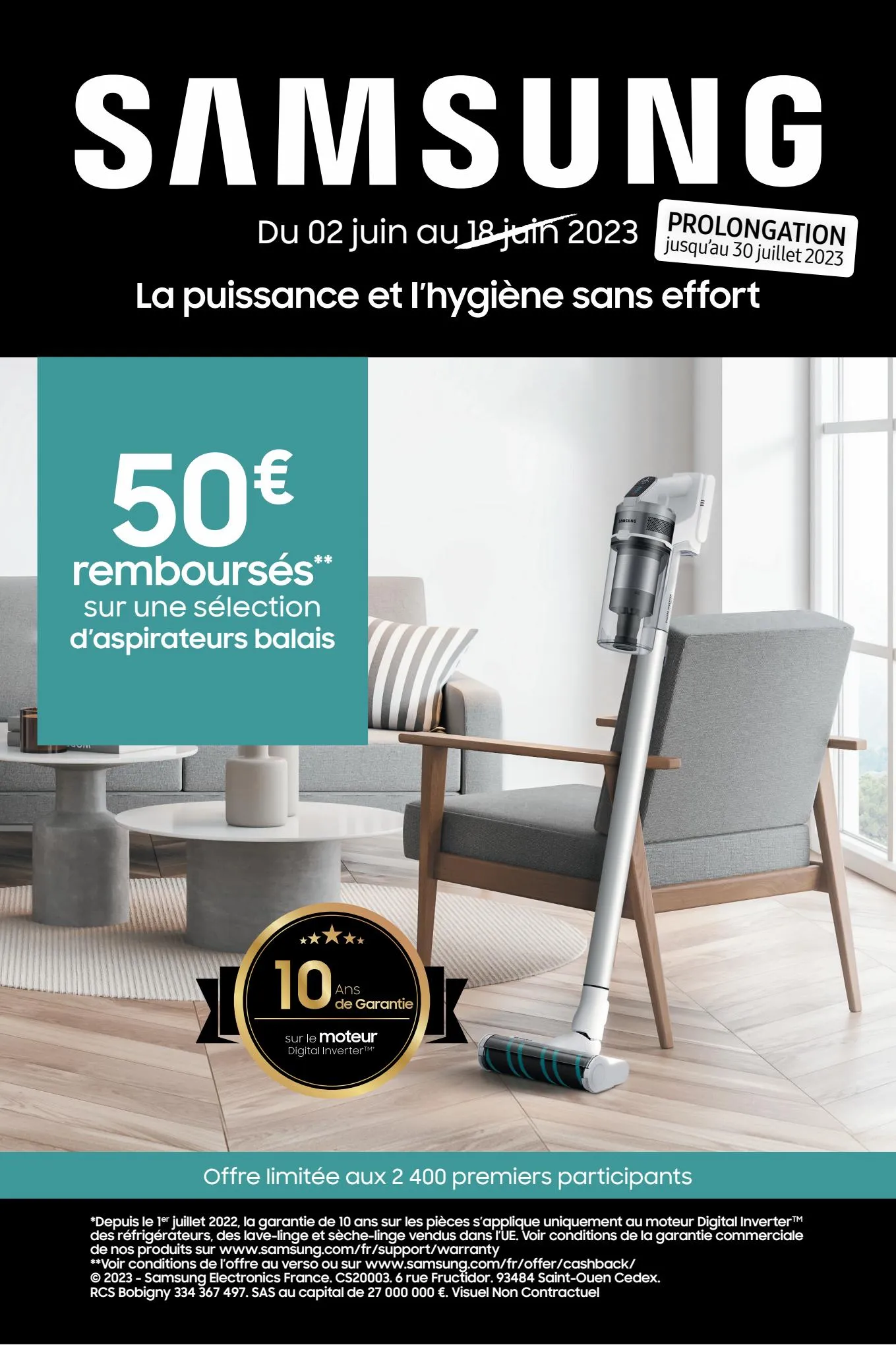 Catalogue 50€ REMBOURSÉS sur une sélection d’aspirateurs balais, page 00001
