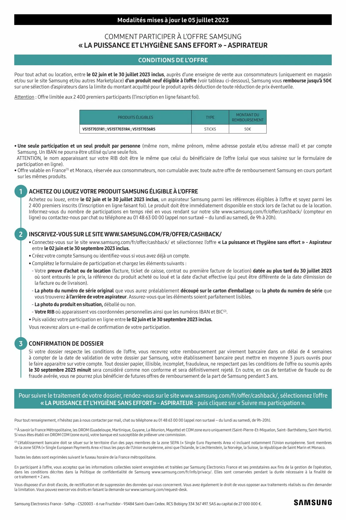 Catalogue 50€ REMBOURSÉS sur une sélection d’aspirateurs balais, page 00002