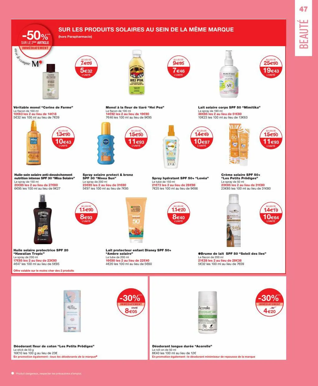 Catalogue -50% sur le 2eme article sur une selection de produits, page 00047