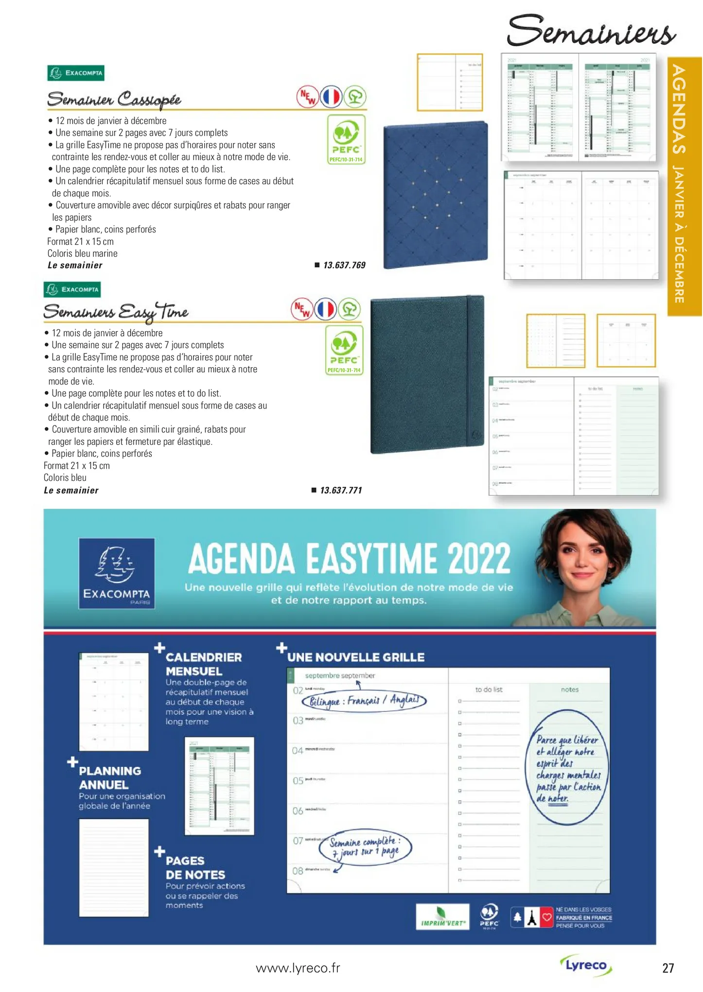Catalogue Catalogue Agendas & Calendries 2022, page 00027
