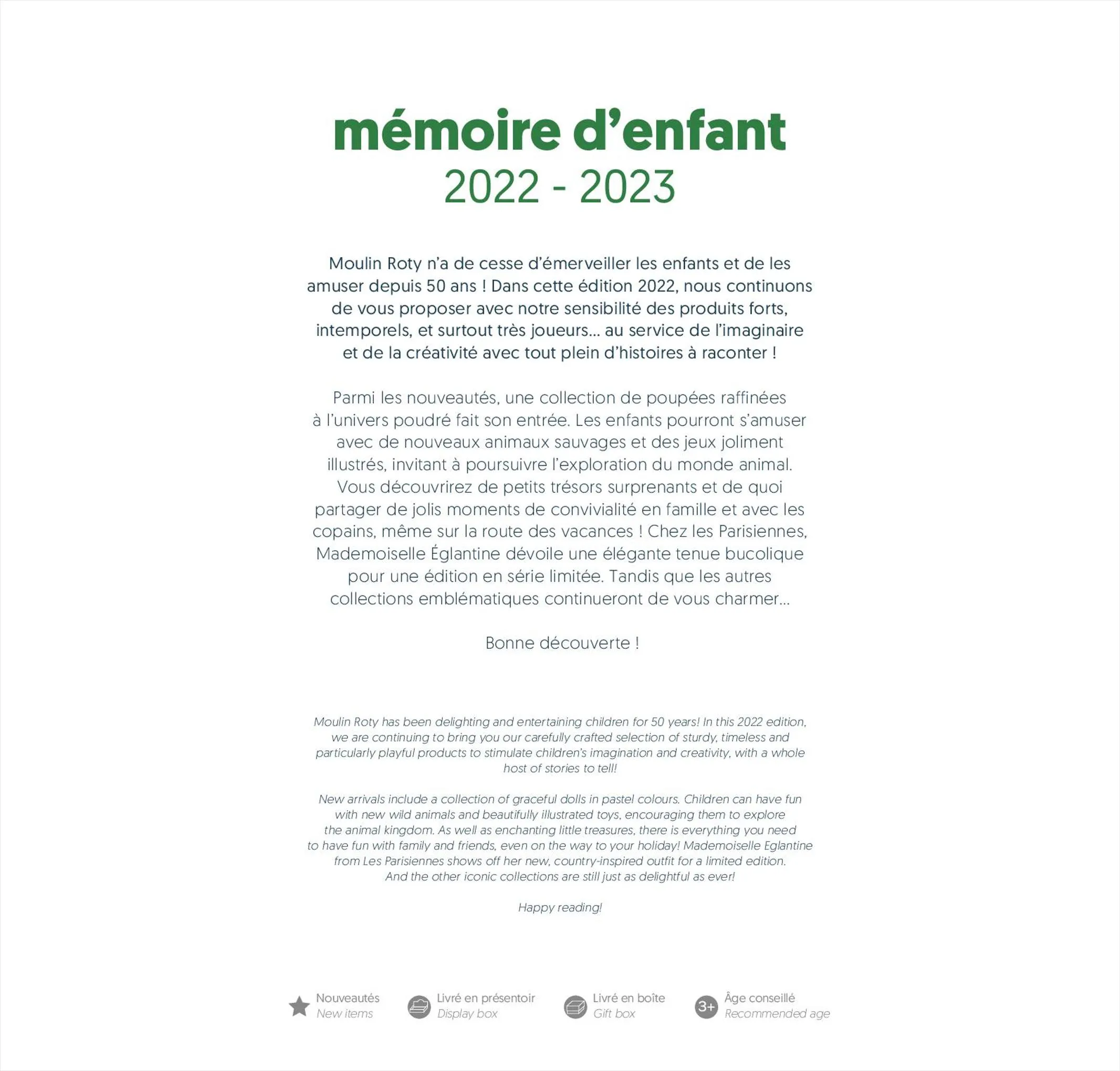 Catalogue Mémoire d’Enfant 2022 / 2023, page 00003