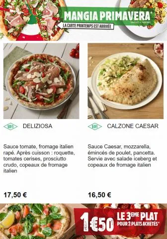 Catalogue Pizza Del Arte | Menu de Printemps | 02/06/2023 - 30/06/2023