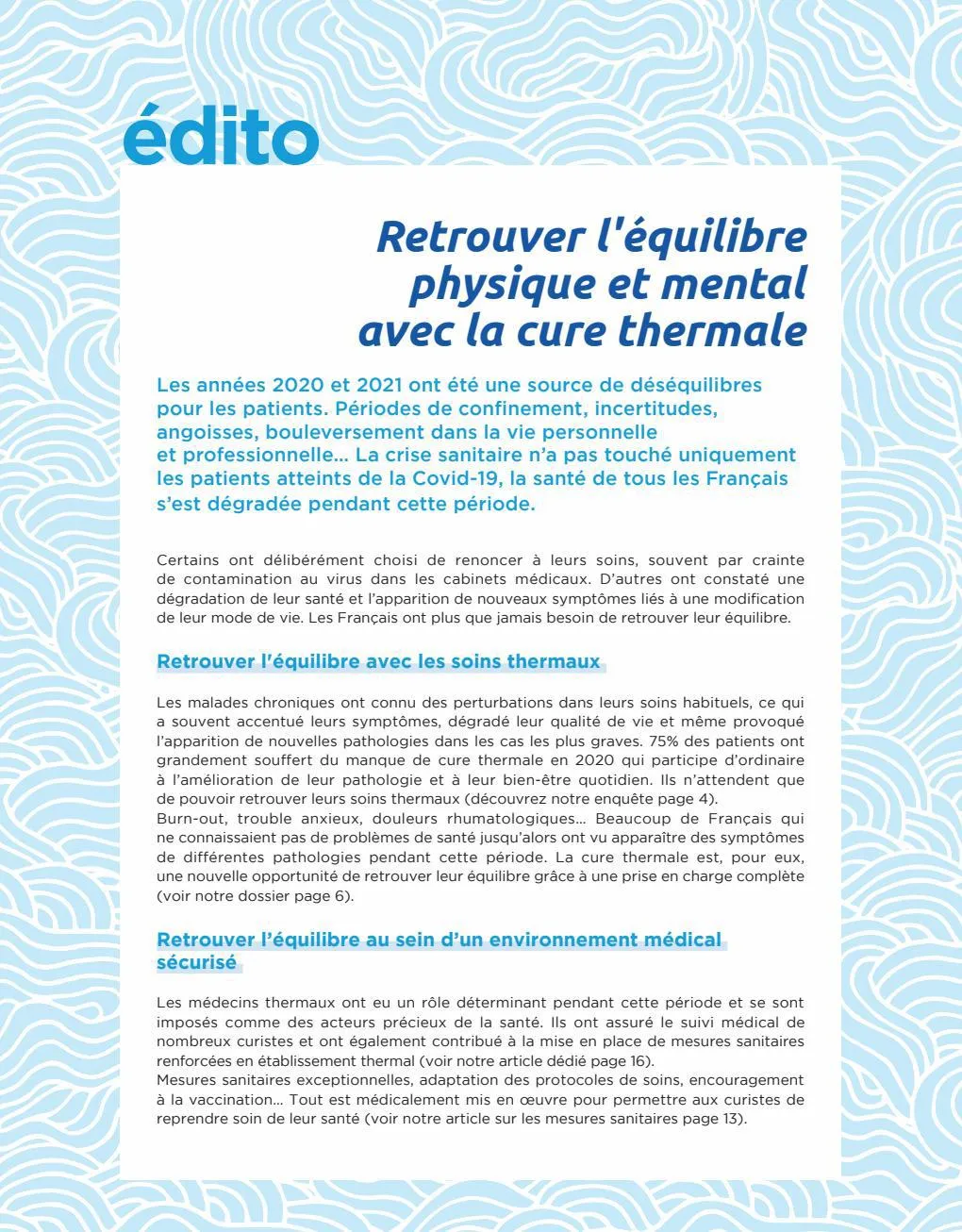 Catalogue La Médecine Thermale n°22, page 00002