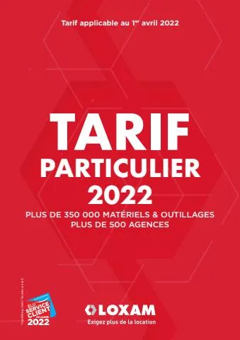 Tarif Particulier Avril 2022