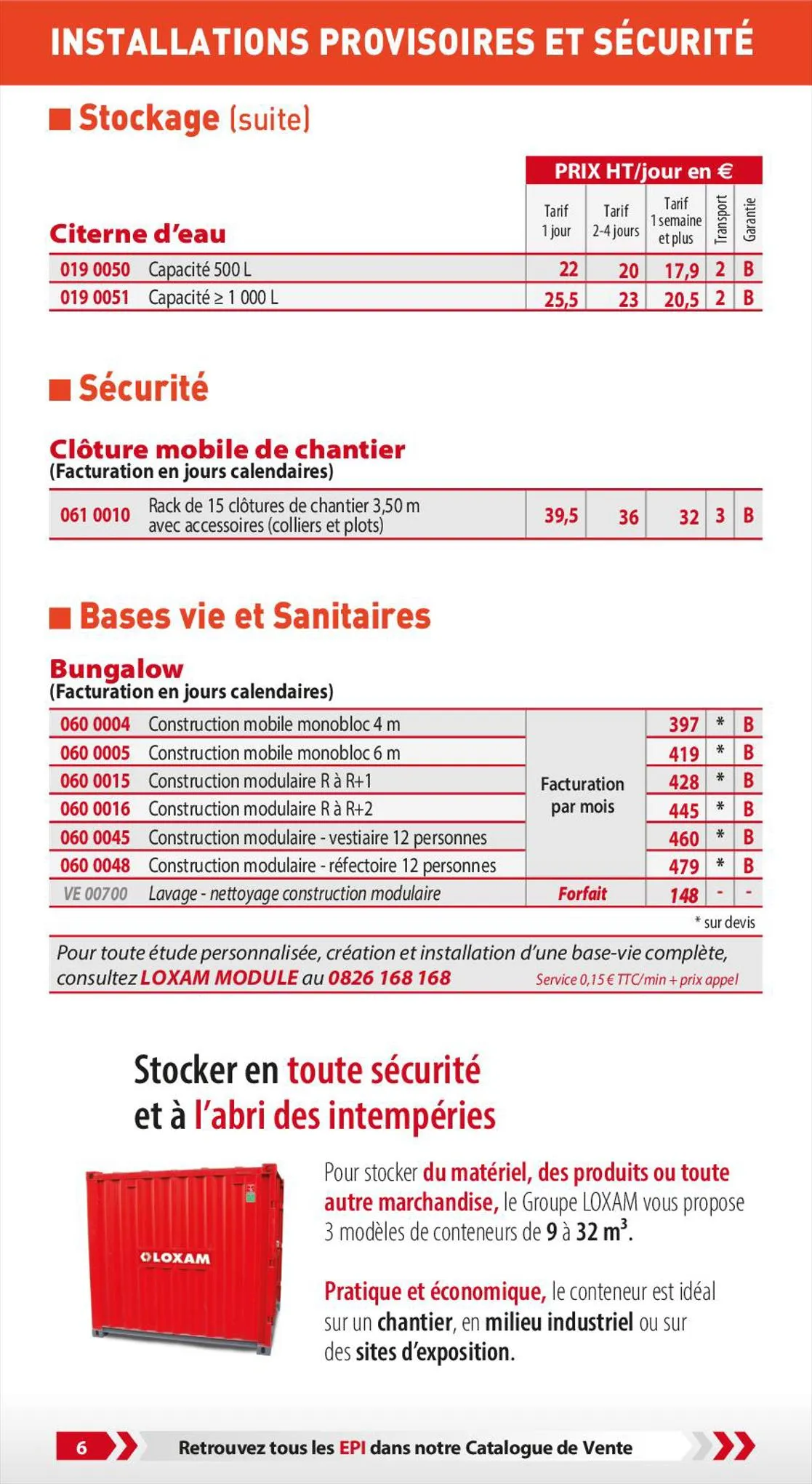 Catalogue Loxam Tarifs professionnels, page 00008