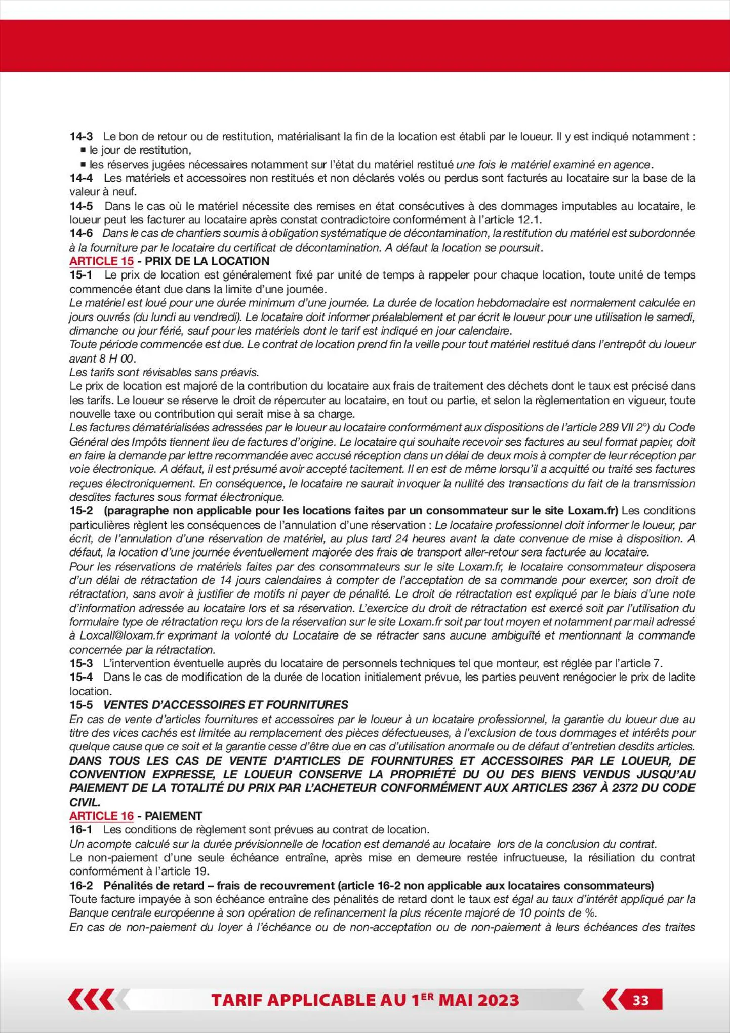 Catalogue Loxam Tarifs particuliers, page 00035