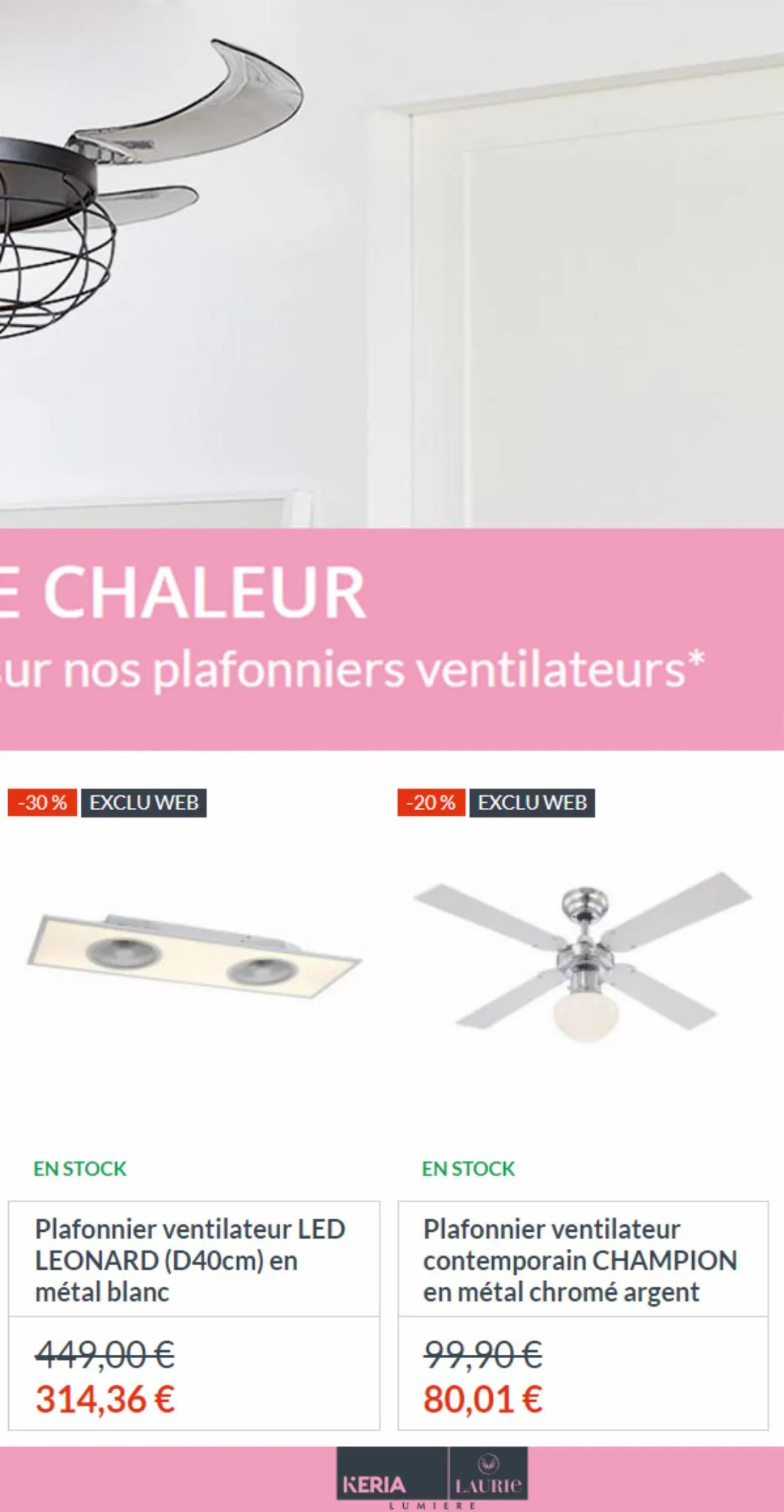 Catalogue Jusqu’à -60% sur nos plafonniers ventilateurs, page 00005