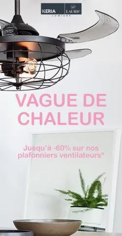 Jusqu’à -60% sur nos plafonniers ventilateurs