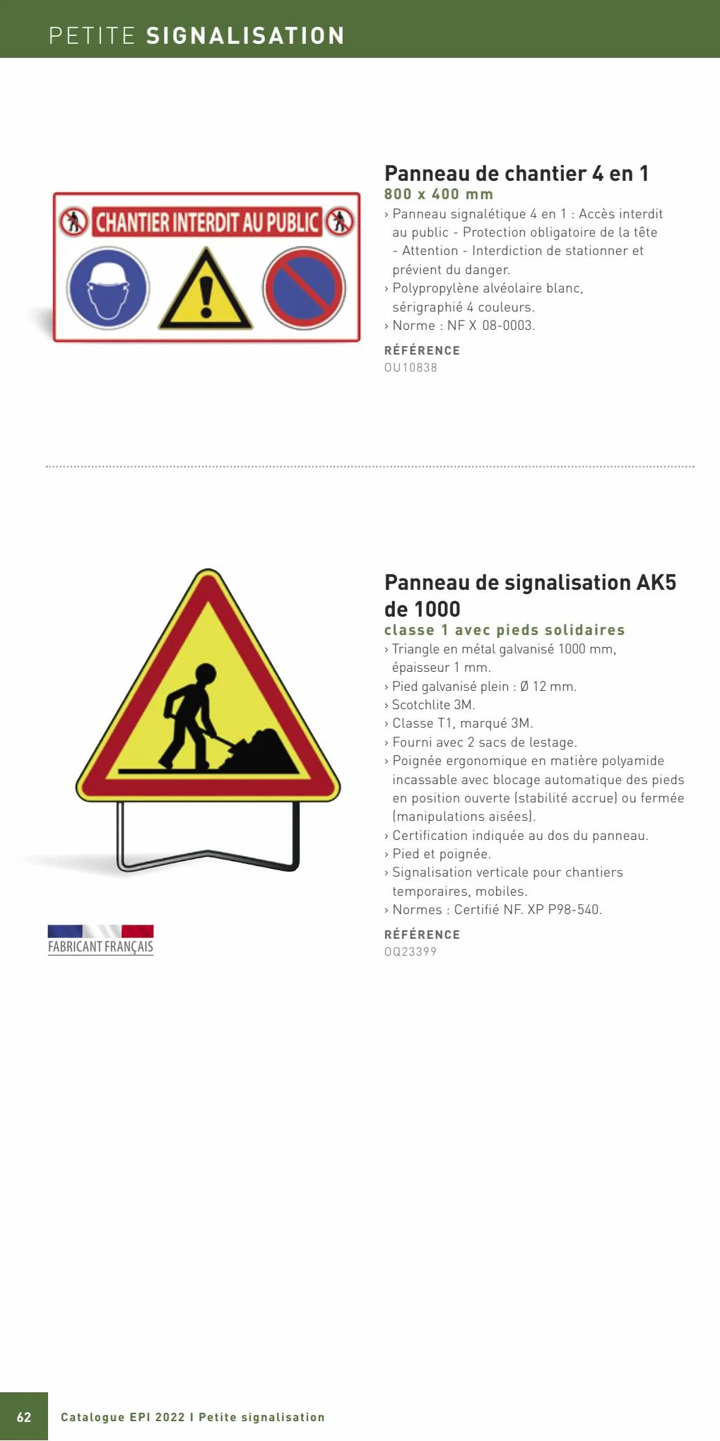 Catalogue Equipement de protection individuelle et de sécurité 2022, page 00064