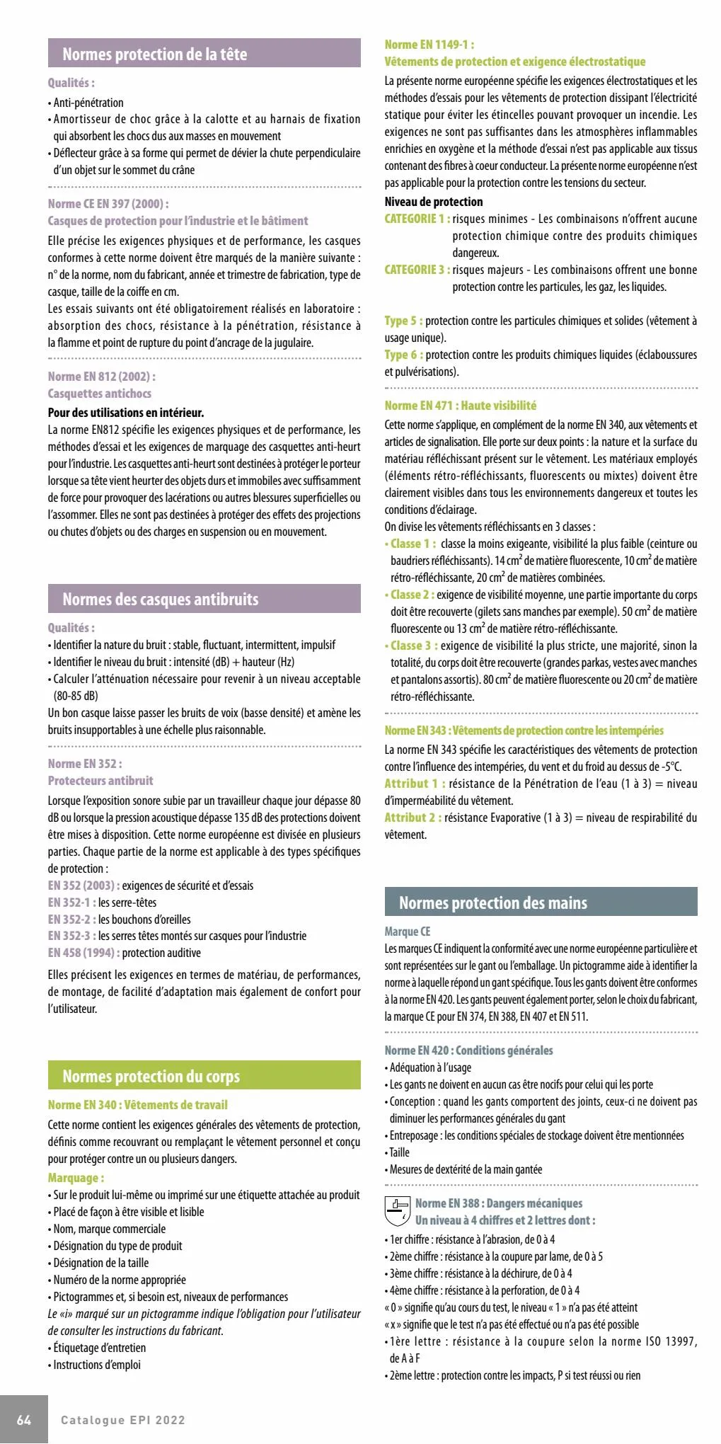 Catalogue Equipement de protection individuelle et de sécurité 2022, page 00066