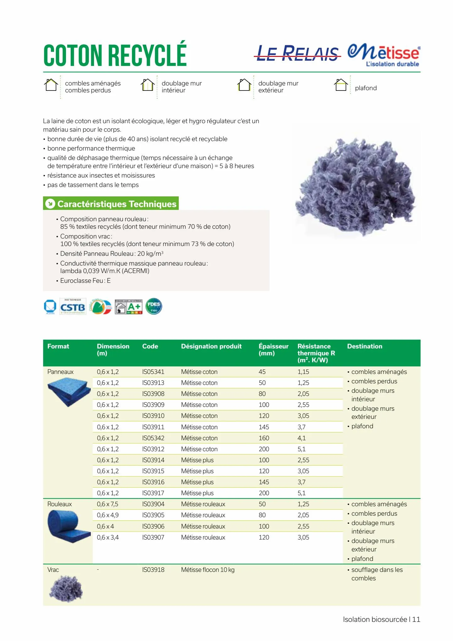 Catalogue Isolation biosourcée pour la construction et la rénovation, page 00011