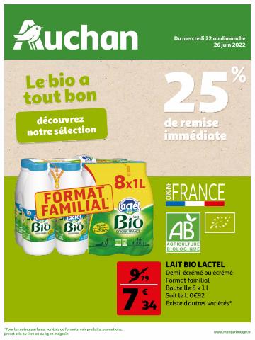 Catalogue Auchan | Le bio a tout bon | 22/06/2022 - 26/06/2022