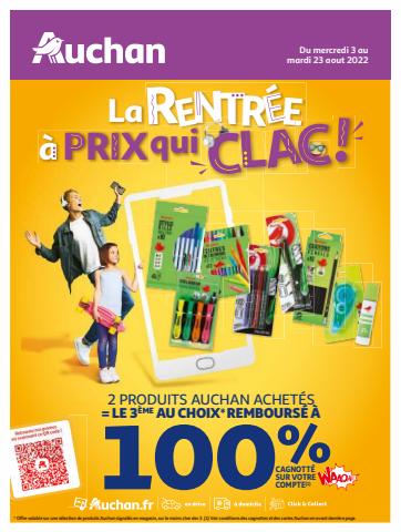 Catalogue Auchan | La rentrée à prix qui clac! | 03/08/2022 - 23/08/2022