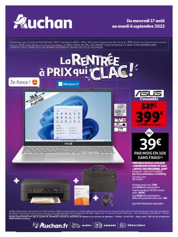 Catalogue Auchan | La rentrée à prix qui clac! | 17/08/2022 - 06/09/2022