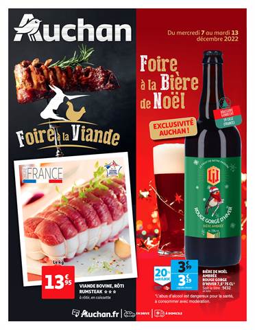 Catalogue Auchan à Valenciennes | Foire à la viande et foire à la bière de Noël | 07/12/2022 - 13/12/2022