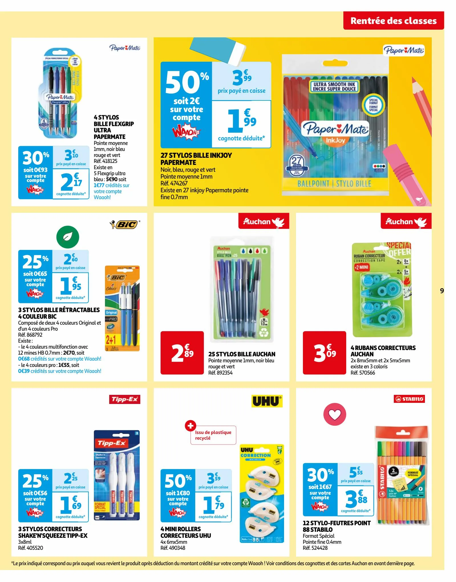 AUCHAN Kit de traçage 3 pièces règle 15cm + règle 30cm + équerre