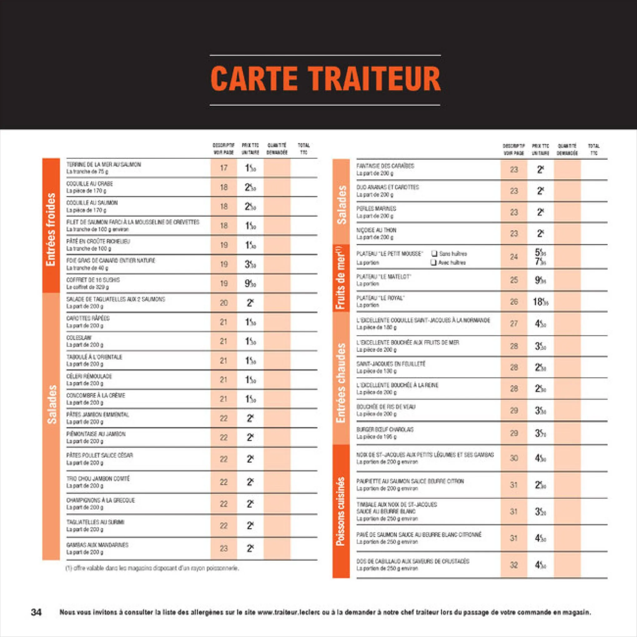 Catalogue VOTRE SERVICE TRAITEUR à prix E. Leclerc, page 00034