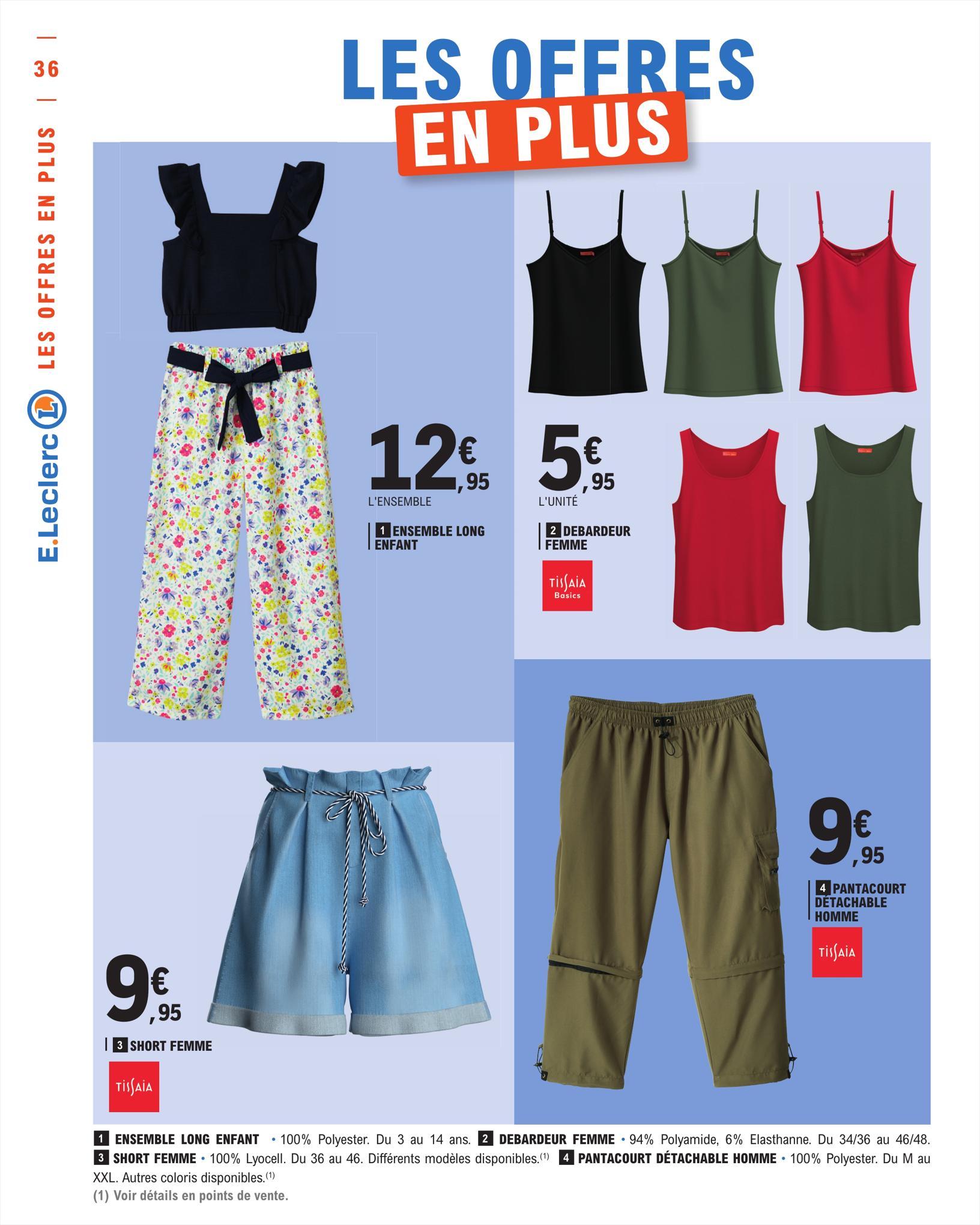 Short best sale femme leclerc