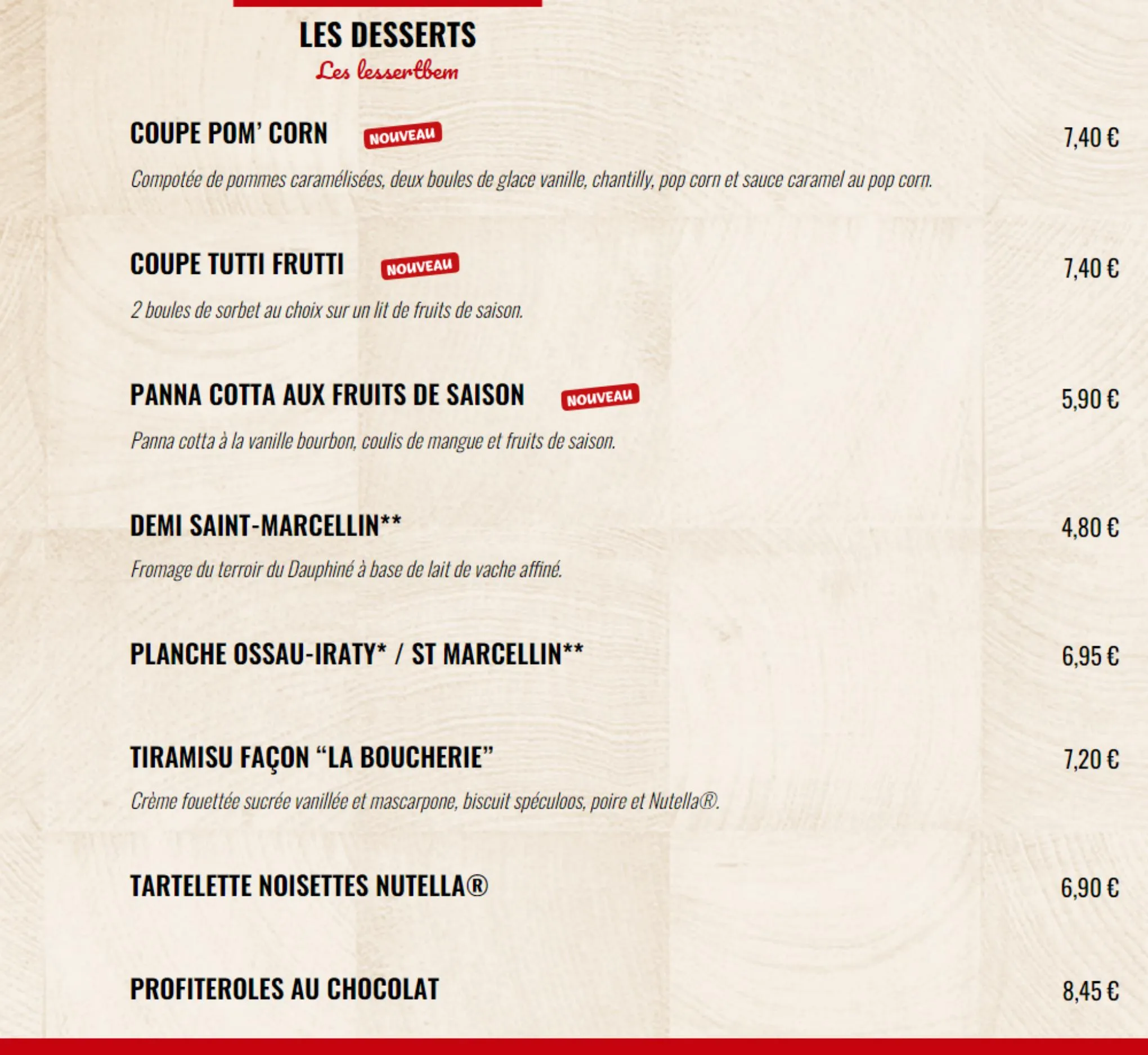 Catalogue Menu La Boucherie, page 00005