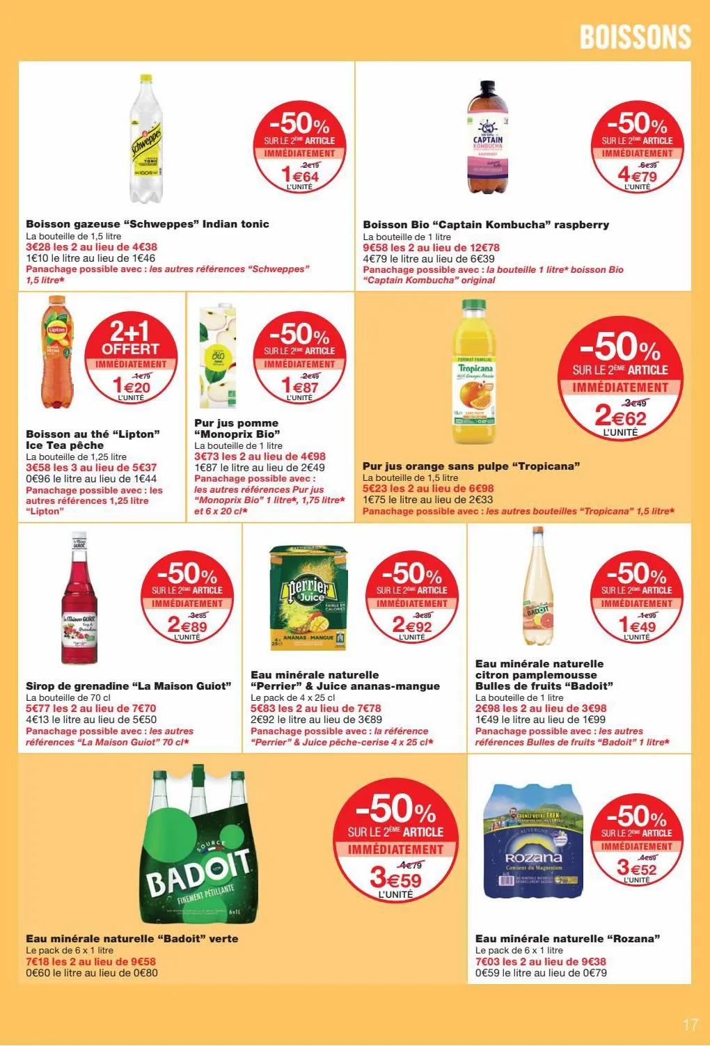 Catalogue -50% sur le 2eme article Monoprix, page 00017