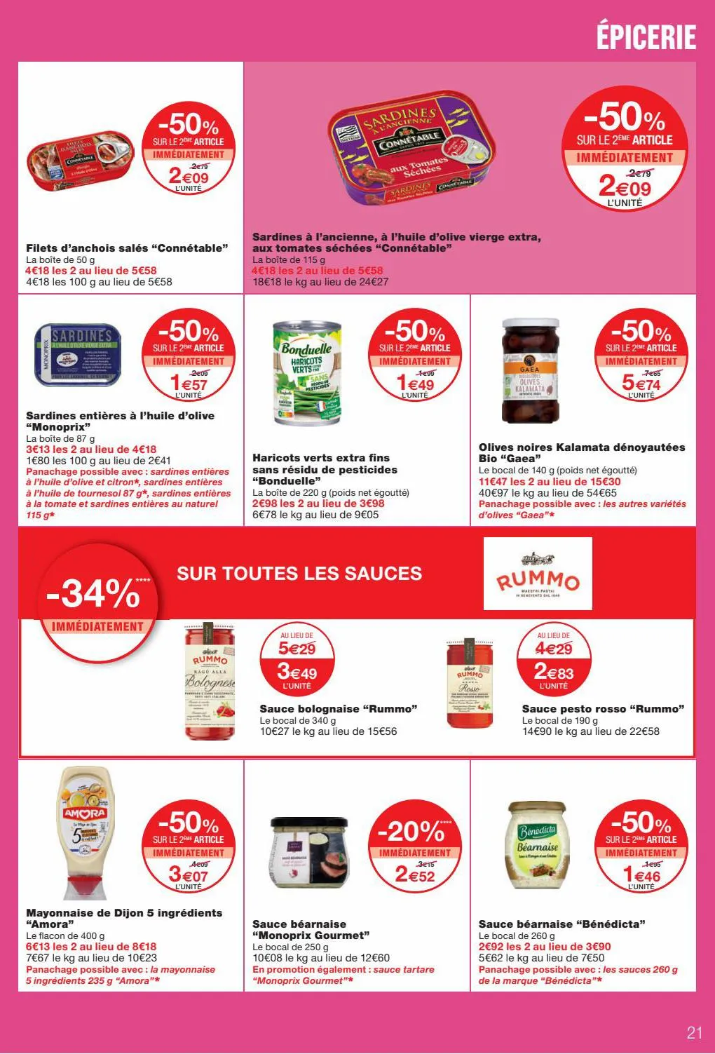 Catalogue -50% sur le 2eme article Monoprix, page 00021