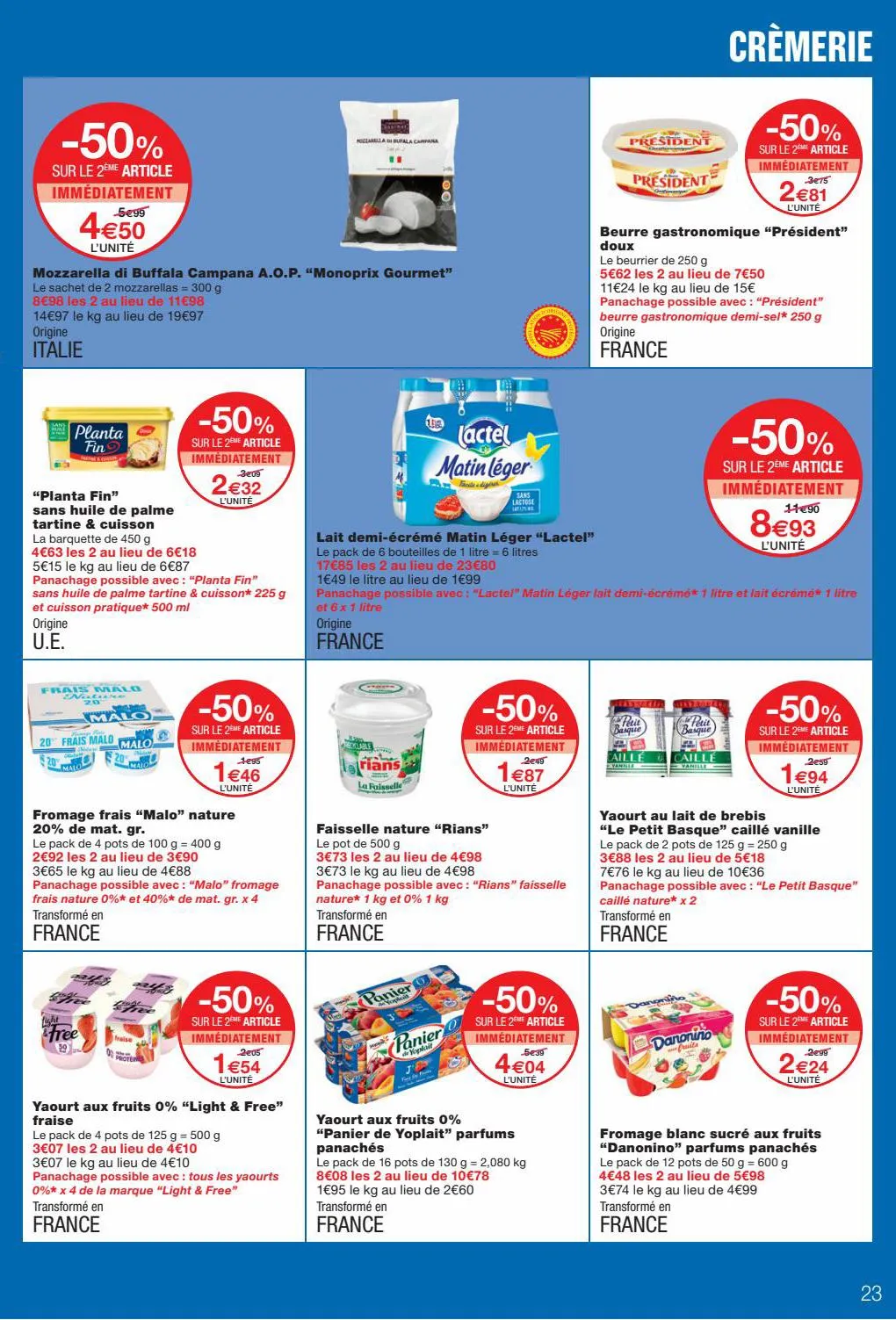 Catalogue -50% sur le 2eme article Monoprix, page 00023