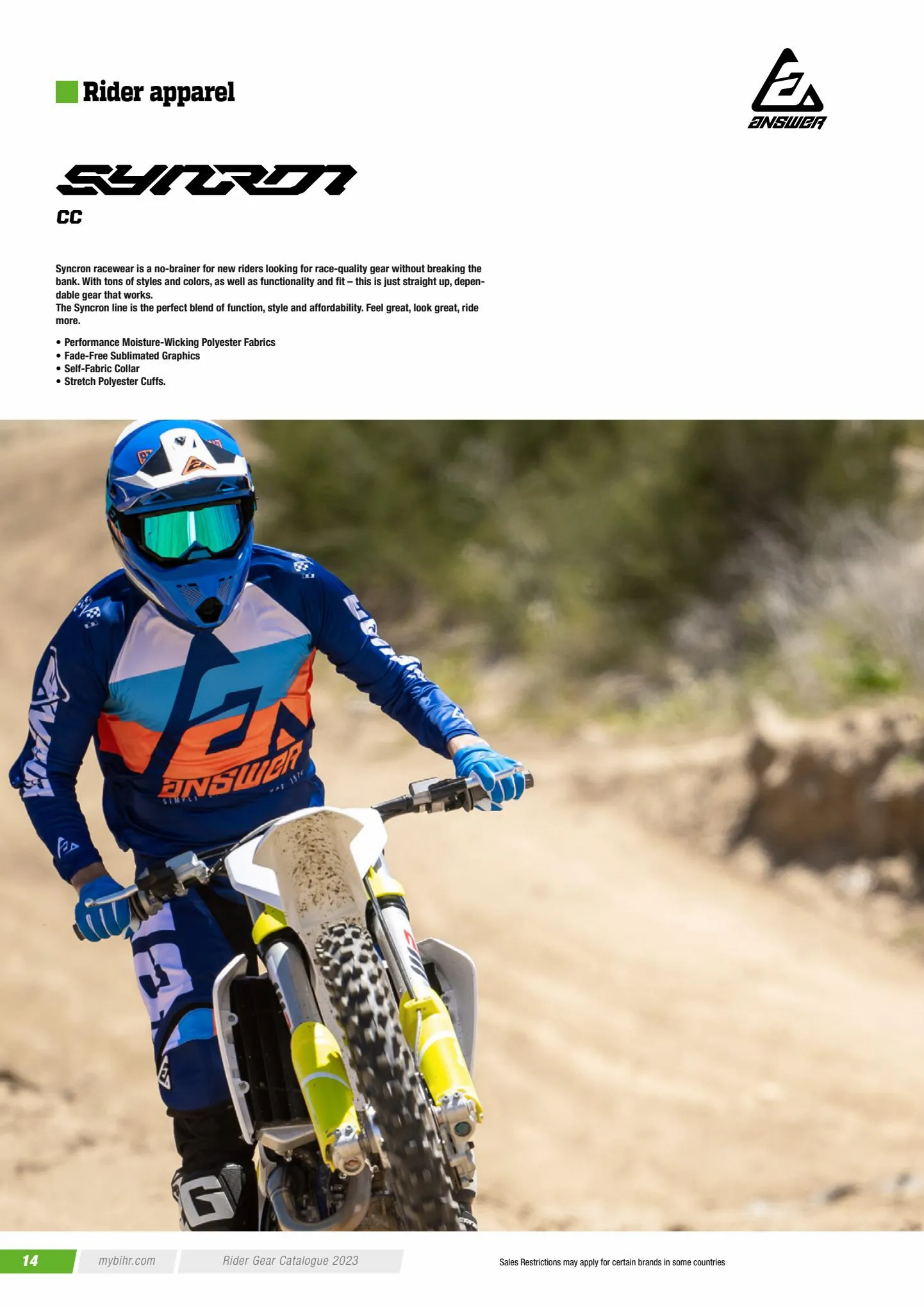 Catalogue Catalogue ANSWER - Rider gear 2023 , page 00016