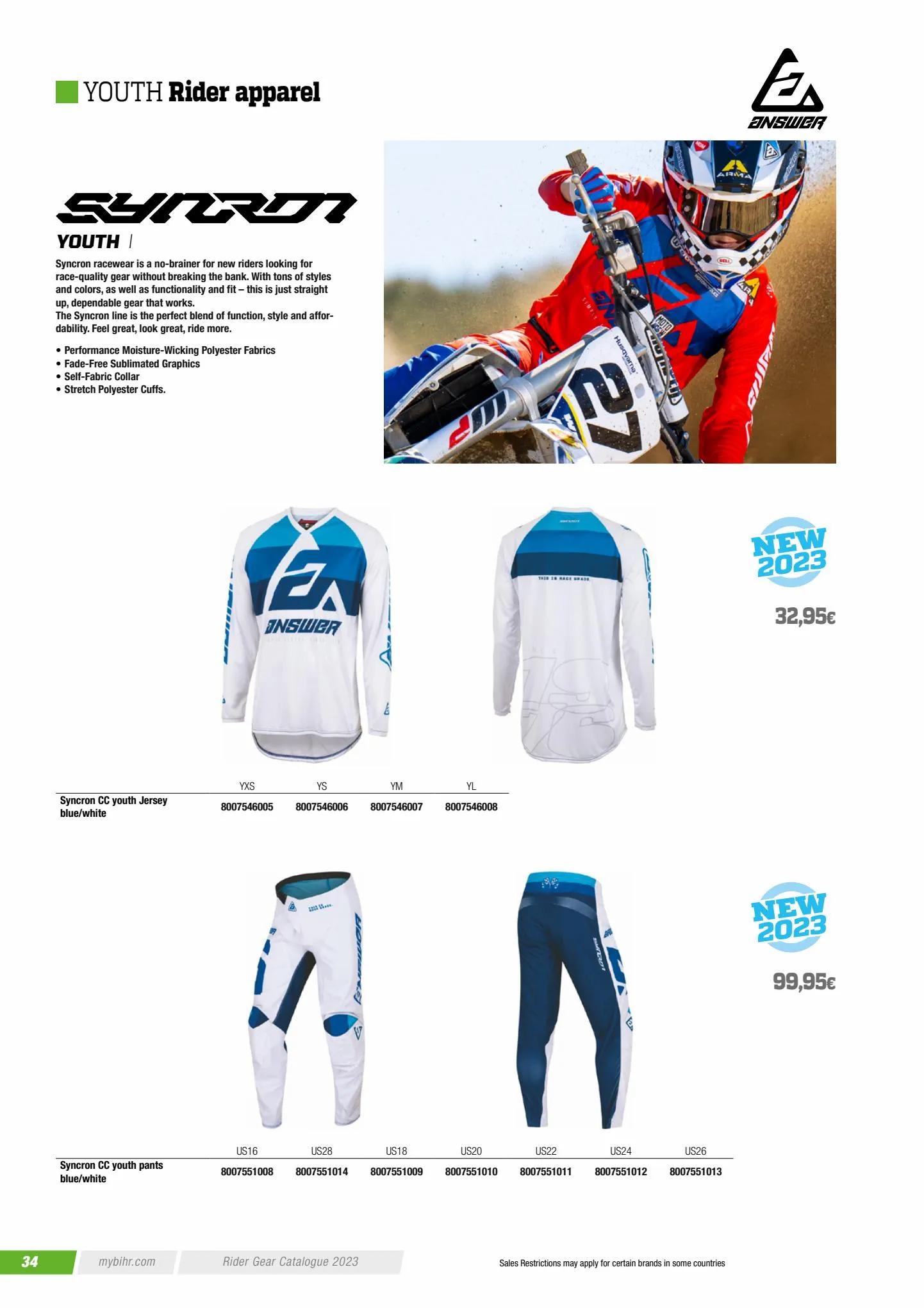 Catalogue Catalogue ANSWER - Rider gear 2023 , page 00036