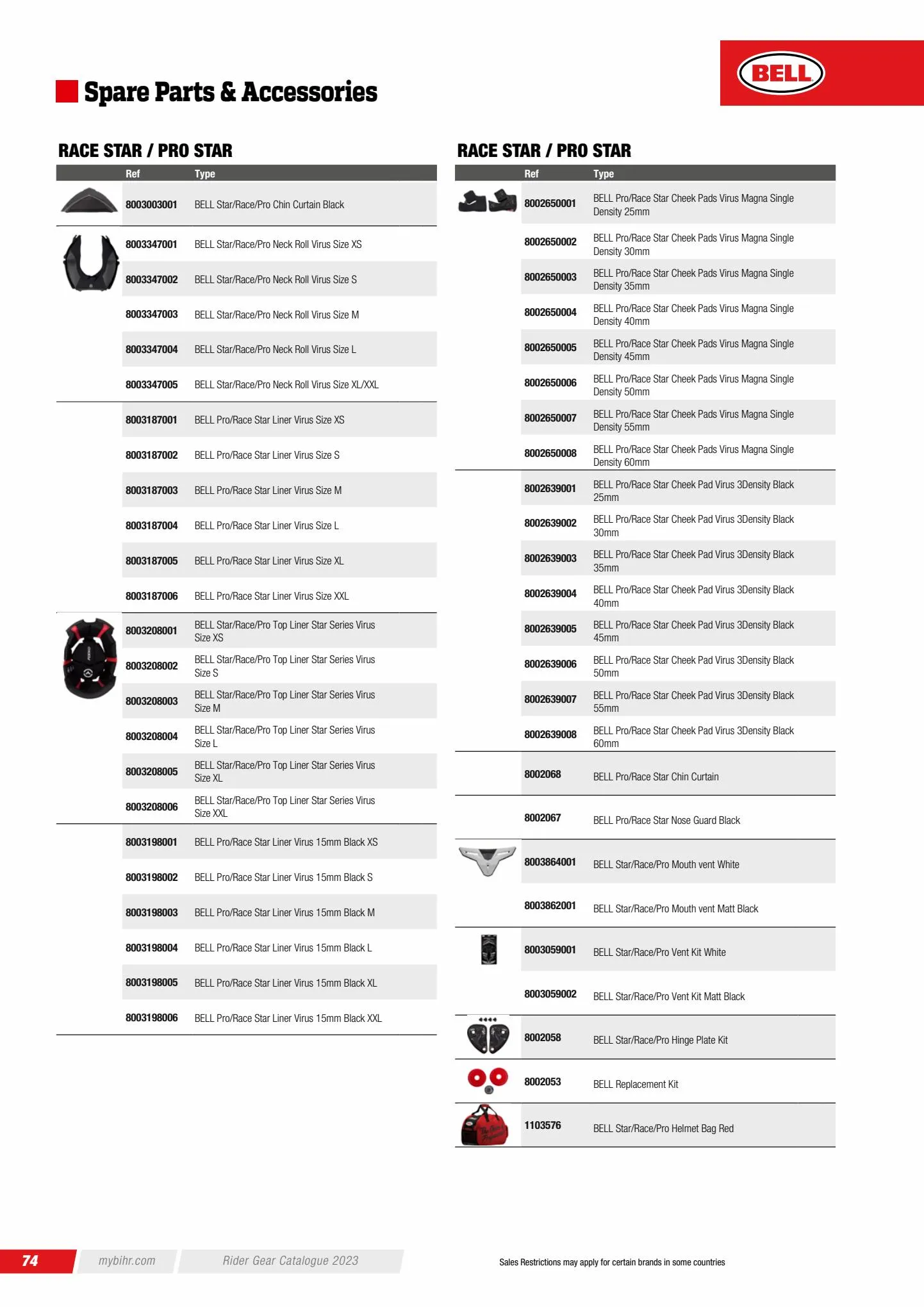 Catalogue Catalogue BELL Fall- Rider gear 2023 , page 00076