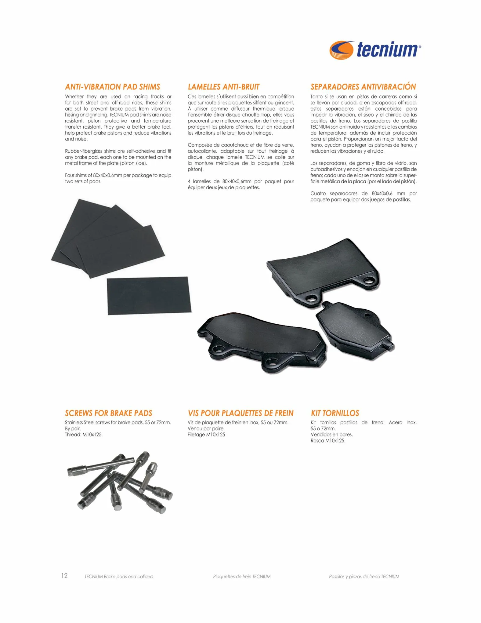 Catalogue TECNIUM Brake Pads Catalogue 2023, page 00014