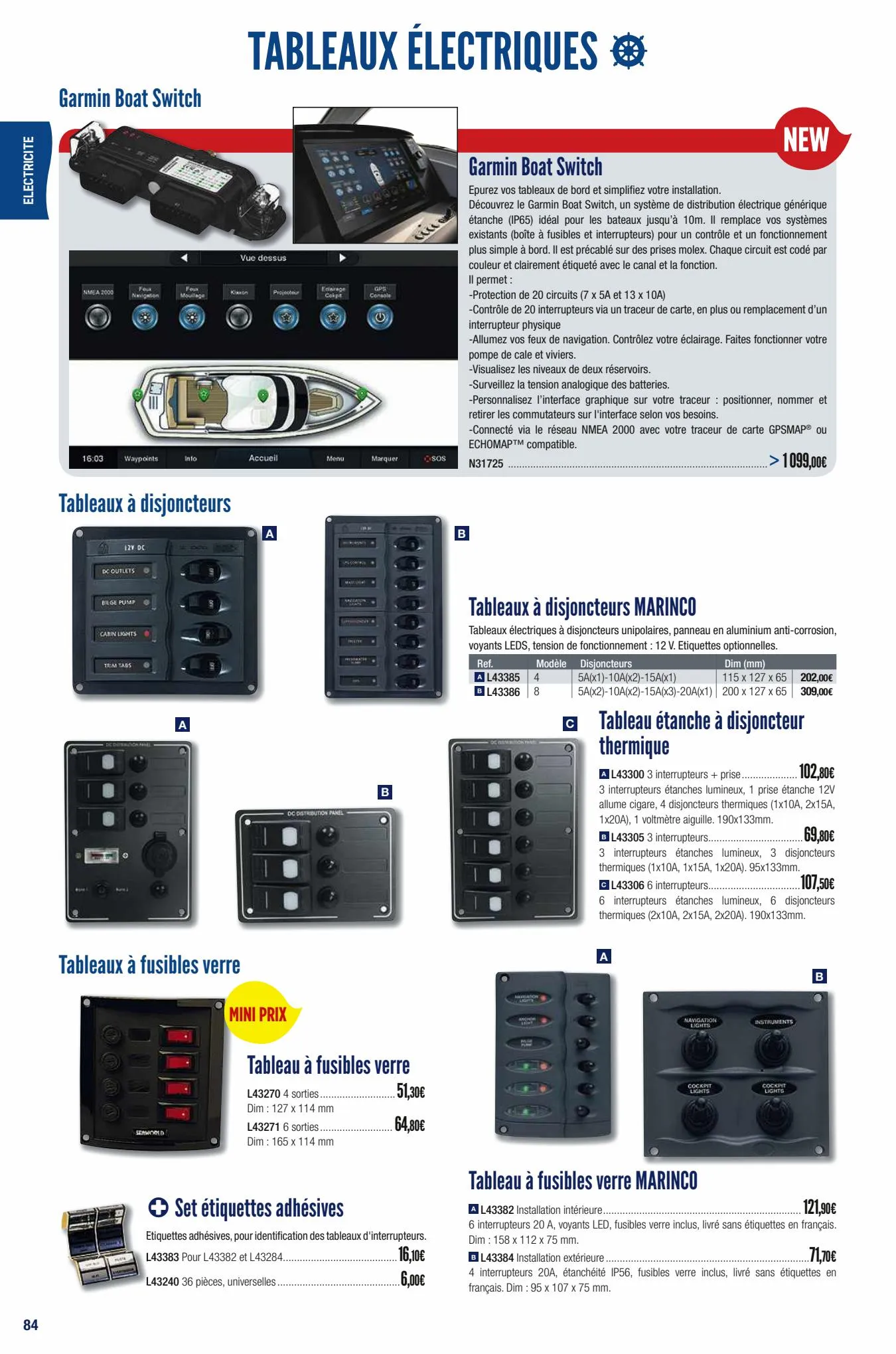 Interrupteurs 12V - Prises et interrupteurs 12V sur Accastillage Diffusion