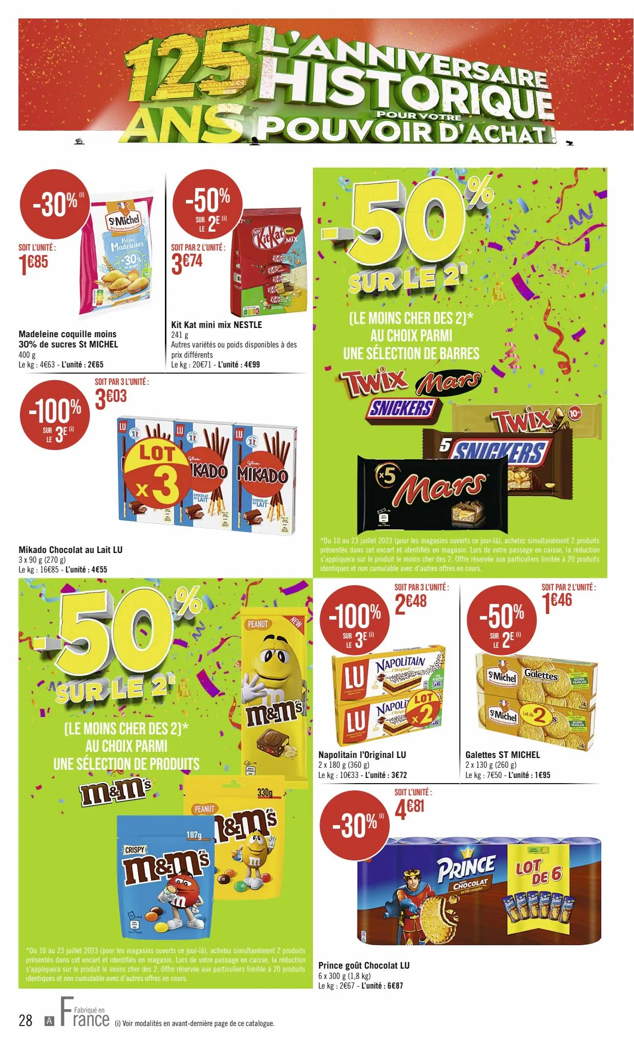 Catalogue L'ANNIVERSARIE HISTORIQUE POUR VOTRE POUVOIR D'ACHAT !, page 00028